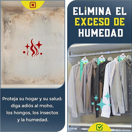 Pack de 5 Bolsas Antihumedad Colgantes – Deshumidificador sin Electricidad para Armarios y Autocaravanas