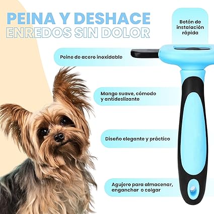 Professional Brush para Perros y Gatos – Cepillo Grooming Profesional para Eliminar Pelo Suelto, Desenredar y Cuidar el Pelaje