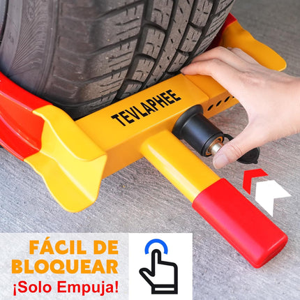 Tevlaphee Bloqueo de Rueda Antirrobo Ajustable – Wheel Clamp Reforzado para Coche/Remolque/Caravana, Anti-Drill, Alta Visibilidad, 3 Llaves (B08QCMMDL5)