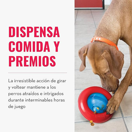 KONG Gyro – Juguete interactivo dispensador de snacks para perros, estimulación mental y física