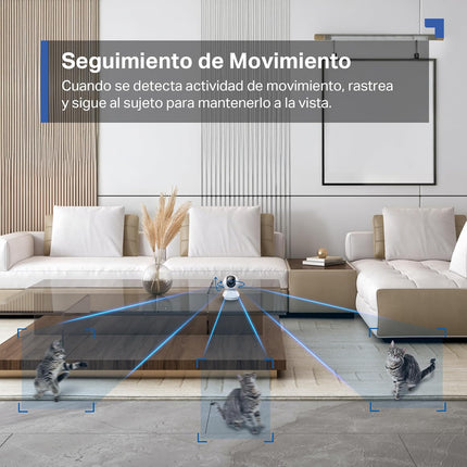 Tapo C230 Cámara WiFi Interior 360° 3K 5MP – IA (Persona/Mascota/Vehículo/Llanto), Visión Nocturna 12 m, Alarma Luz/Sonido, Audio 2 Vías, microSD 512 GB, Alexa/Google