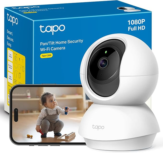 Tapo C210 Cámara IP WiFi 360° 2K (3MP) – Visión Nocturna 9 m, Seguimiento de Movimiento, Audio 2 Vías, microSD hasta 512GB, Compatible con Alexa