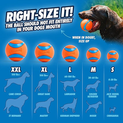 Chuckit! Ultra Ball Large – Pelota Resistente para Perros Medianos y Grandes, Compatible con Lanzador