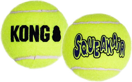 KONG SqueakAir Balls – Pelotas de Tenis con Sonido para Perros Pequeños, Seguras para los Dientes