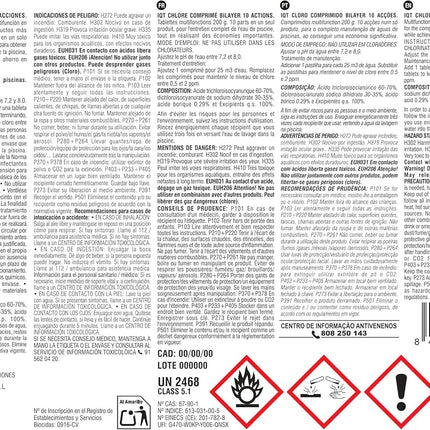 Tamar Cloro 10 Acciones Bicapa 200 g (5 kg) – Pastillas Multifunción Piscina, Acción Rápida + Disolución Lenta, Tratamiento Completo