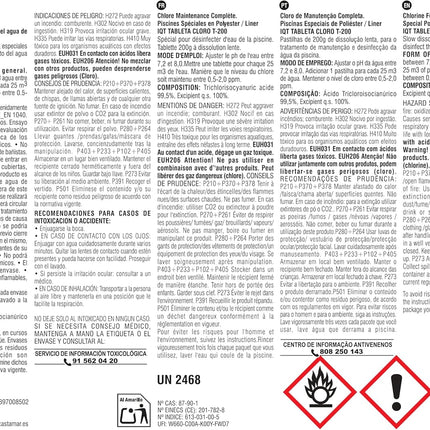Tamar Cloro Mantenimiento Completo 5 kg – Pastillas 200 g Disolución Lenta, Sin Cobre, Especial Piscinas Poliéster/Liner