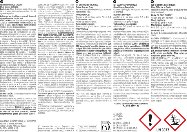 Tamar Cloro Choque Acción Rápida 5 kg – Cloro Granulado Alta Solubilidad para Recuperar Agua Turbia, Tratamiento de Choque y Mantenimiento (B01G965P5S)