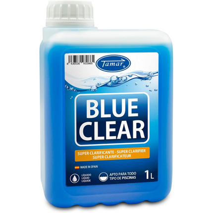 Tamar Blue Clear Super Clarificante 1L – Clarificante/Floculante Alta Concentración para Piscina, Agua Cristalina, Dosis 1L/100m³ (EAN 8436530932665)